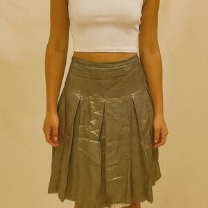 Burberry Gold A-Line Skirt